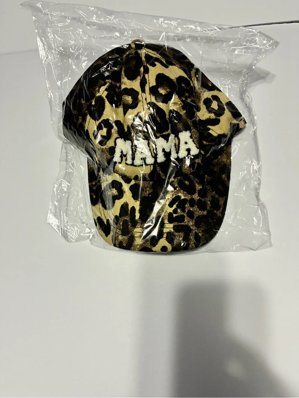 MAMA Leopard Print Baseball Cap NWT Chenille Patch